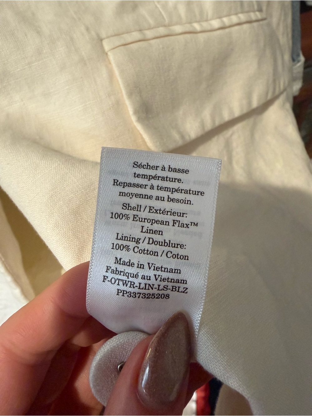Everlane Cream Linen-Blend Tailored Blazer Size 4 - Picture 3 of 5